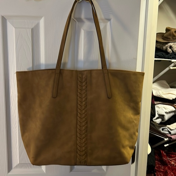 Brown Faux Suede Tote; Excellent Condition - Picture 1 of 8